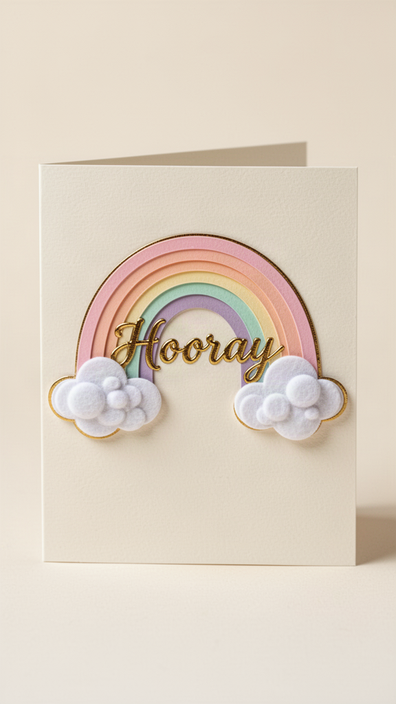 Pastel Rainbow Happy Birthday, Girl card