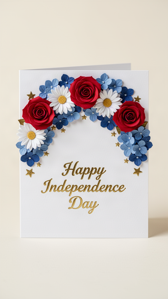 Red, White & Bloom Happy 4th of July card