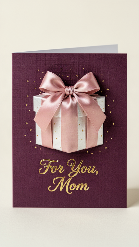 Plum Satin Gift Mother-in-Law Day card