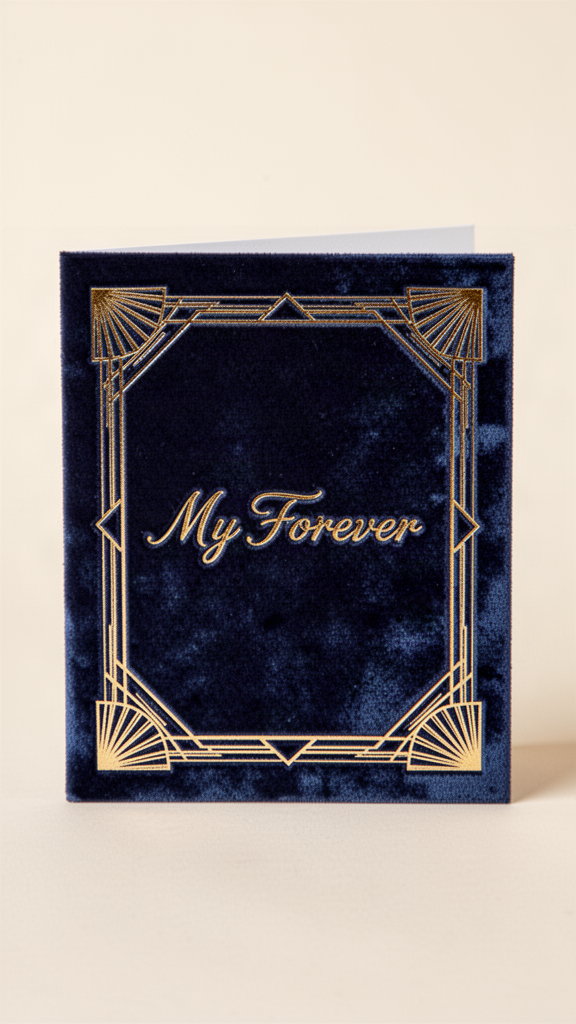 Sapphire Velvet Deco Happy Anniversary card