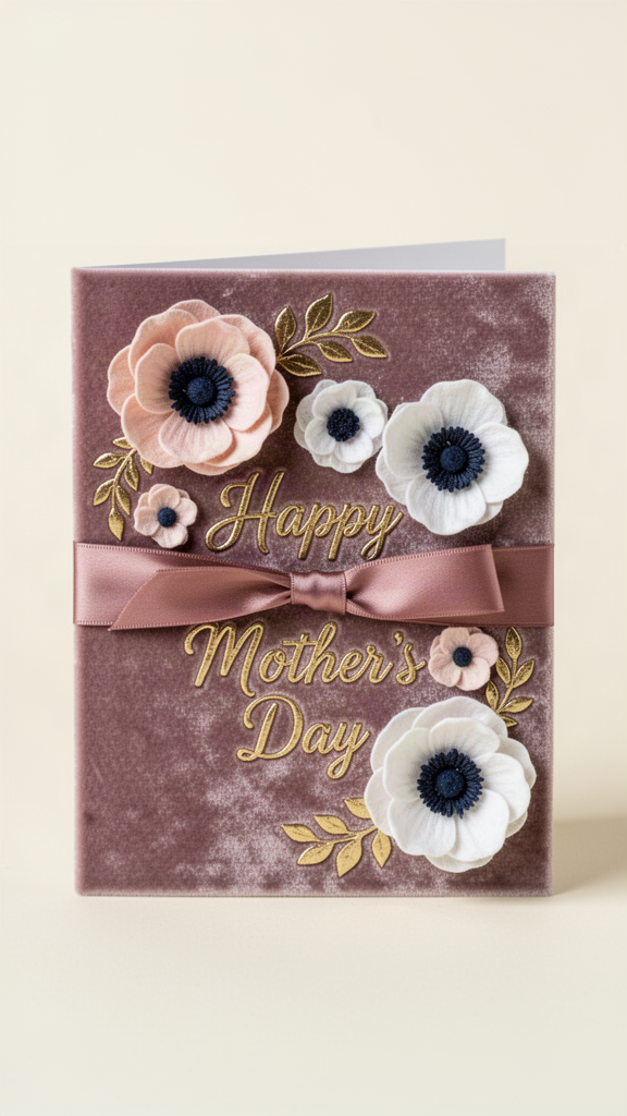 Mauve Velvet Anemones Happy Mother’s Day card