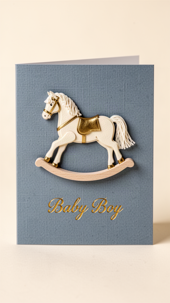 Heirloom Rocking Horse Baby Shower card