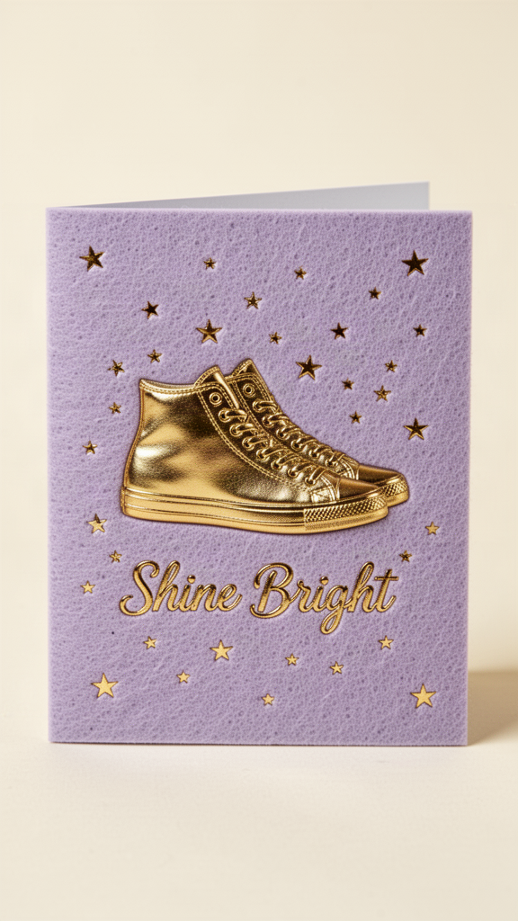 Golden Sneakers Happy Birthday, Girl card