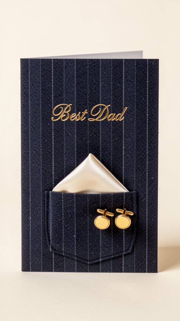 Navy Pinstripe Happy Father’s Day card