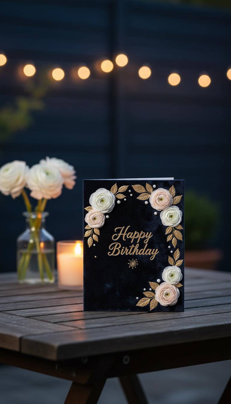 Midnight Garden Happy Birthday card