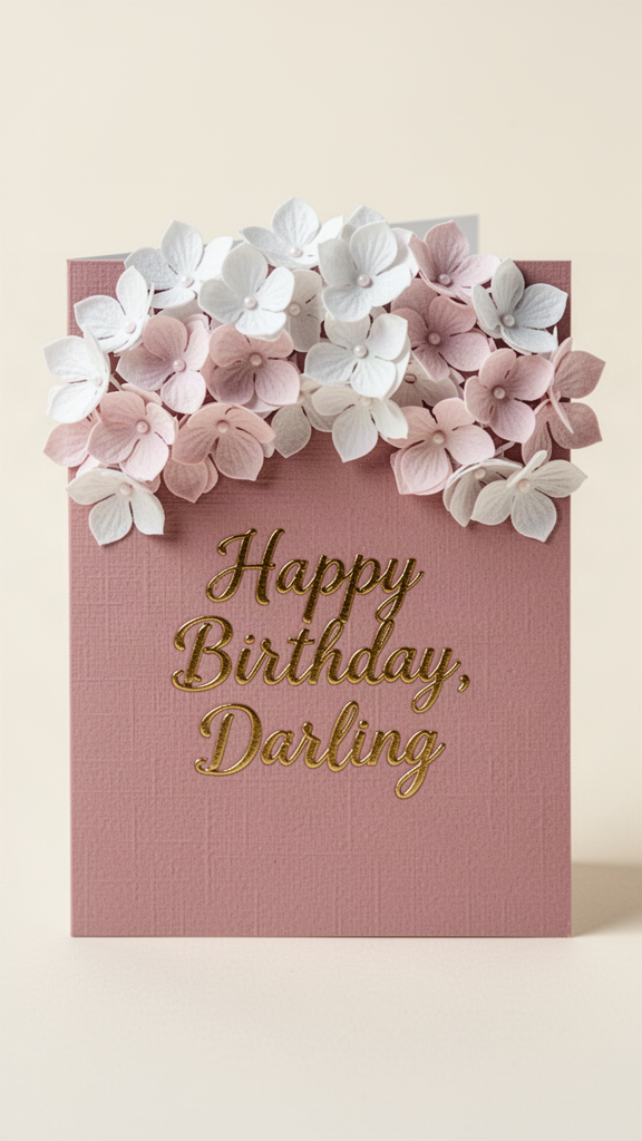 Hydrangea Darling Happy Birthday, Wife card