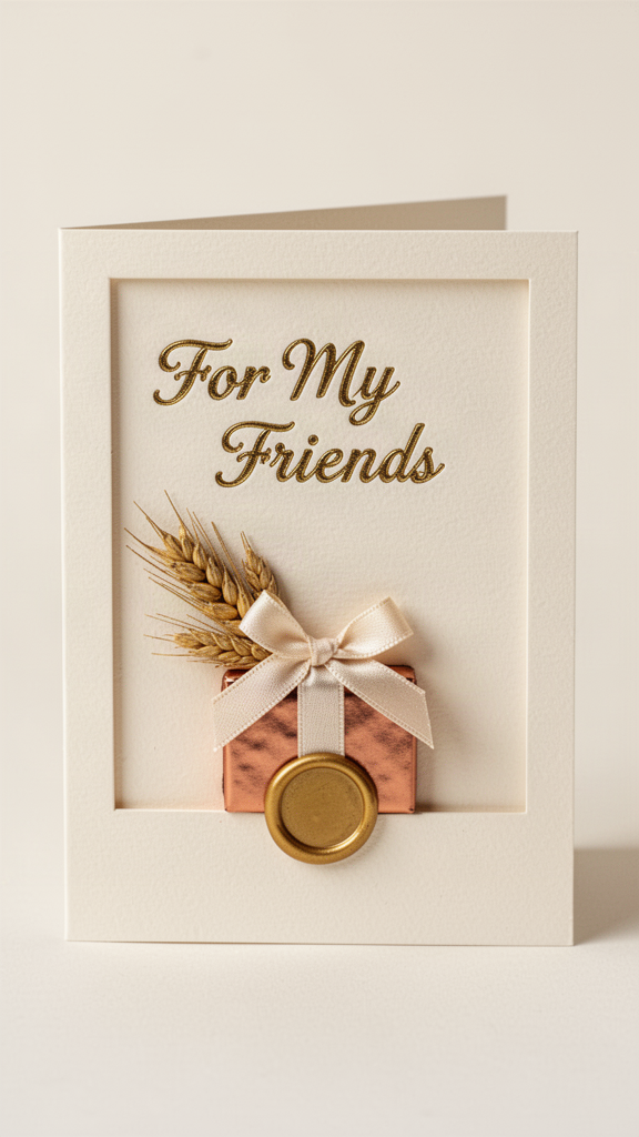 Copper Seal Harvest Gift Happy Friendsgiving card