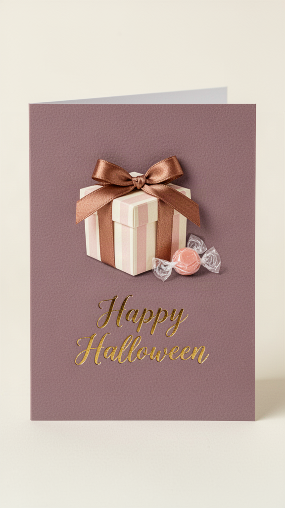 Sweet Striped Treat Happy Halloween card