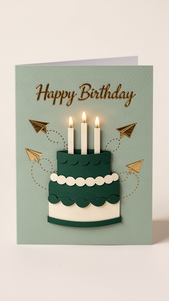 Paper Airplane Cake Happy Birthday, Boy card