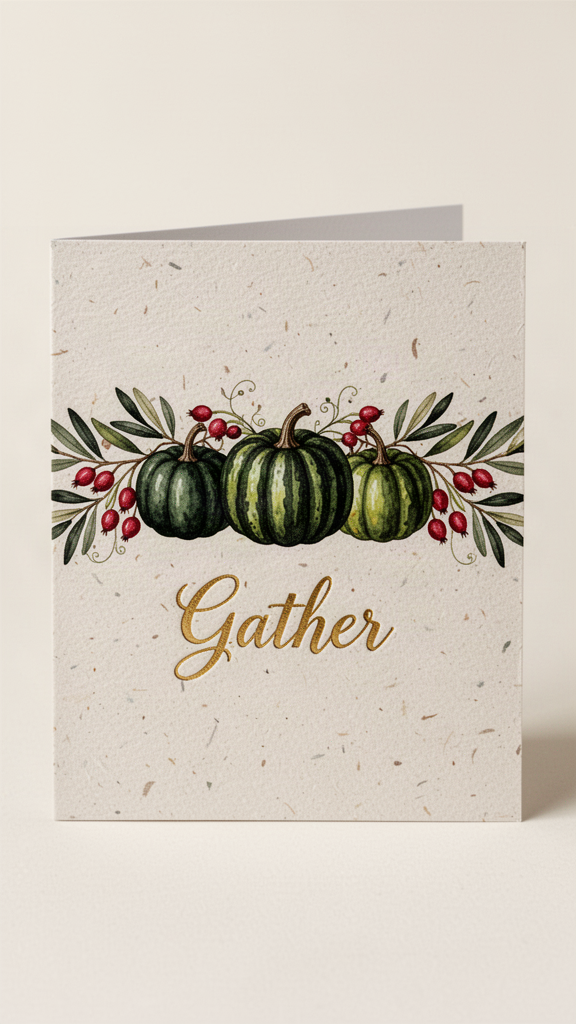 Gather Garland Happy Halloween card
