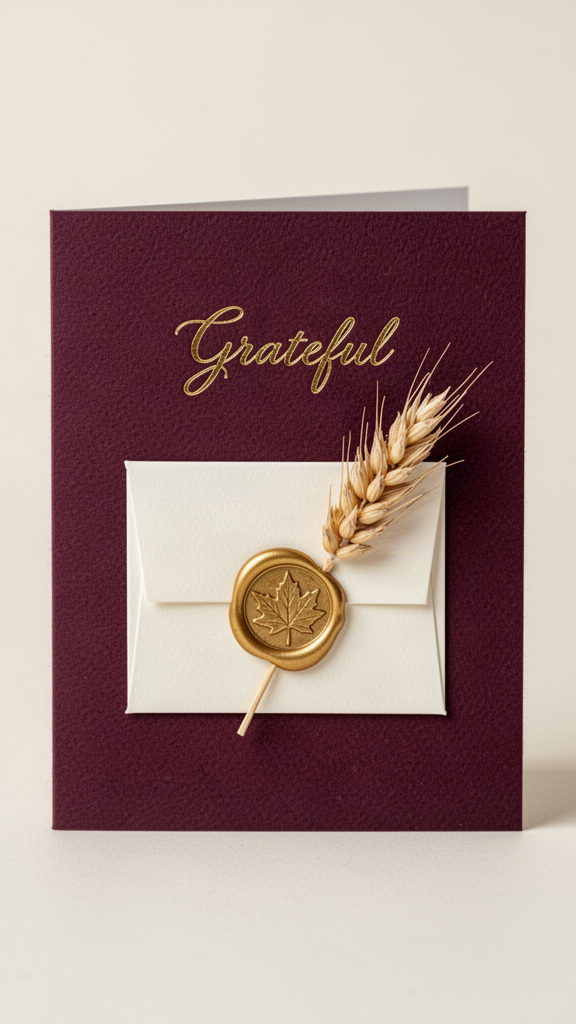 Wax-Sealed Wheat Happy Thanksgiving card