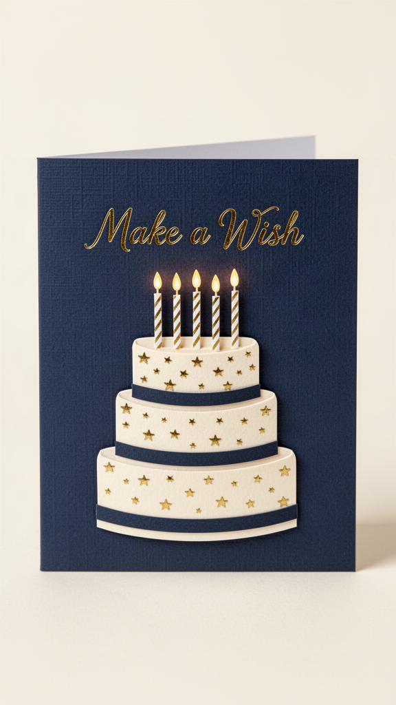 Starry Tiers Cake Happy Birthday, Boy card