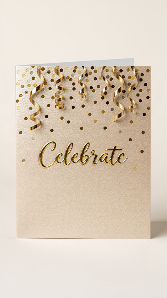 Champagne Confetti interactive card