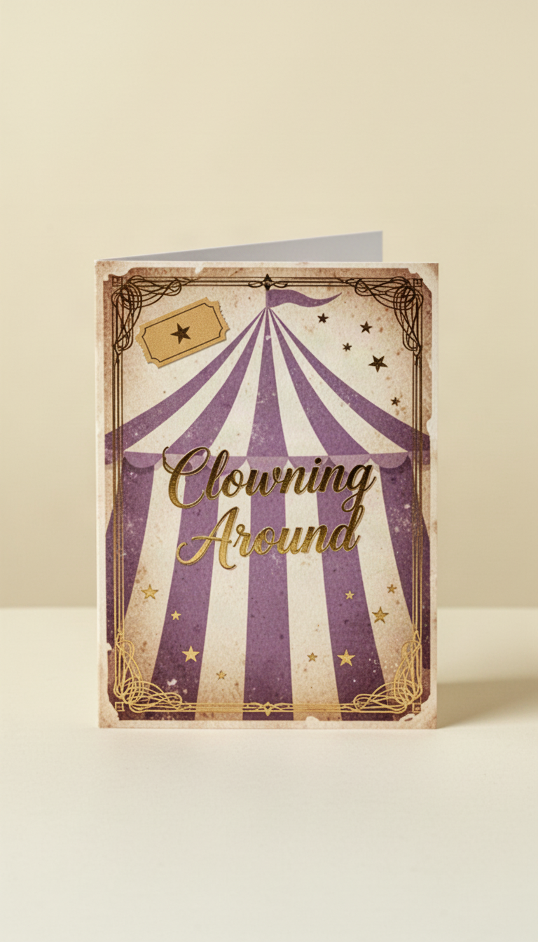Clowning Around Happy Halloween card