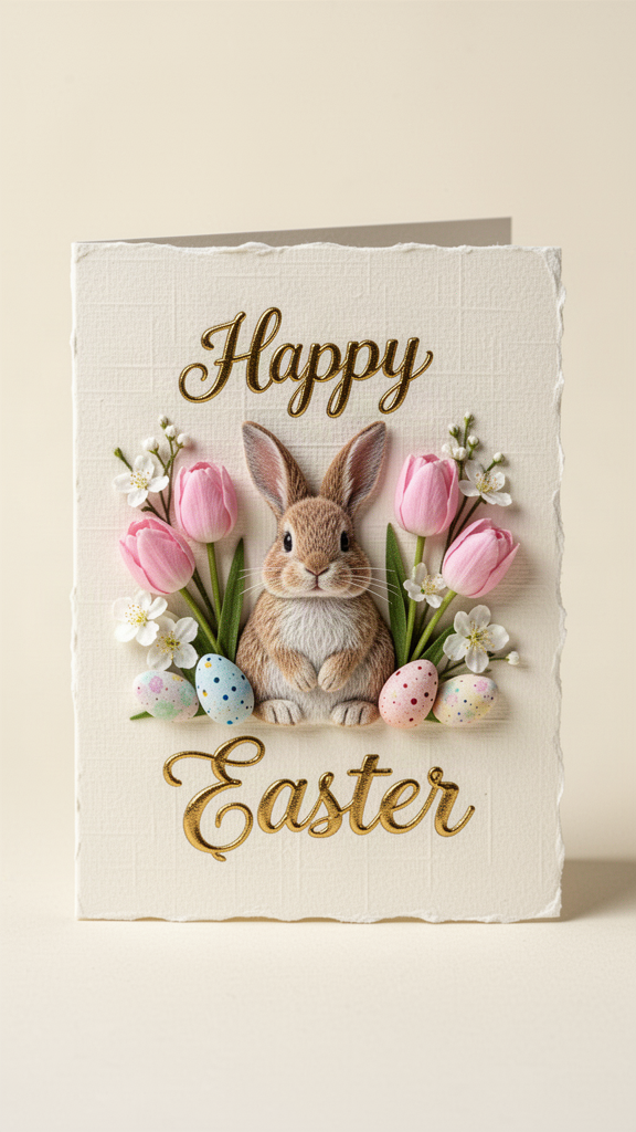Spring Bunny Happy Easter card