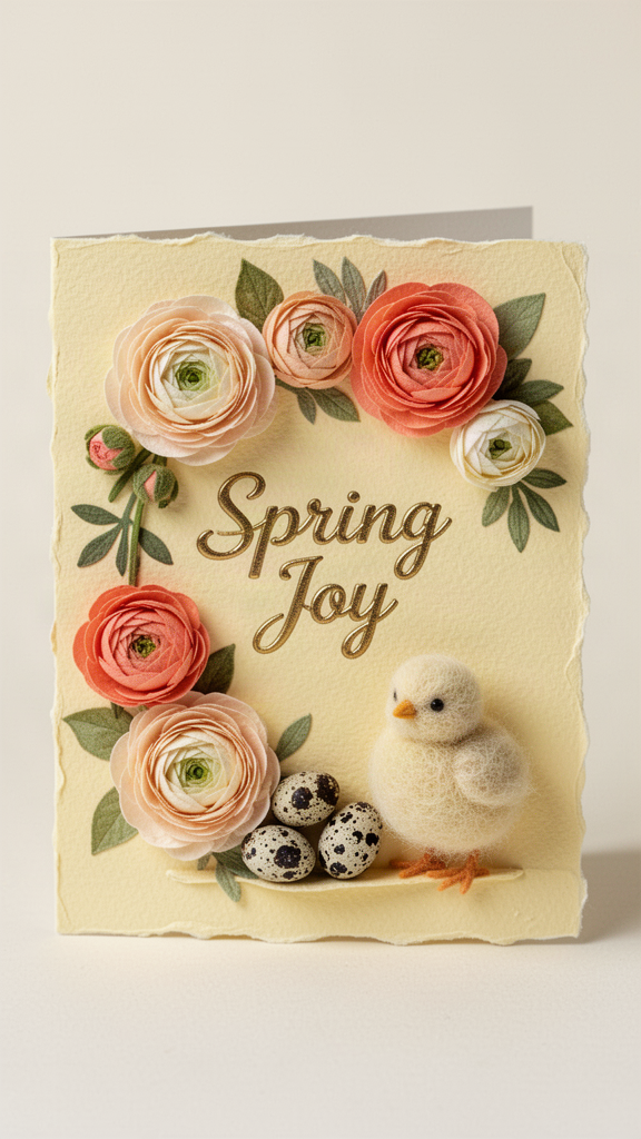 Ranunculus Spring Joy Happy Easter card