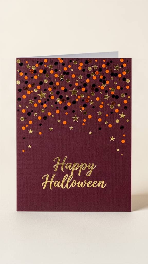 Confetti Night Happy Halloween card