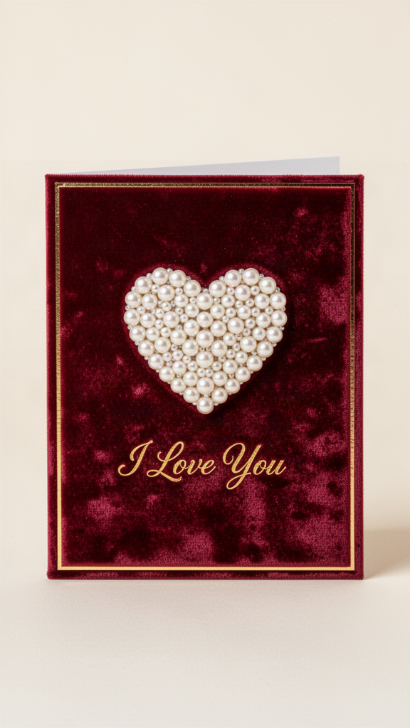 Ruby Pearl Heart I Love You card