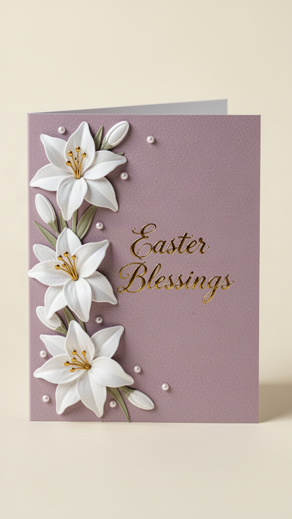 Lily Blessings Happy Easter card
