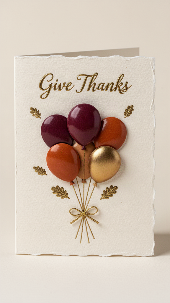 Harvest Balloon Bouquet Happy Thanksgiving card