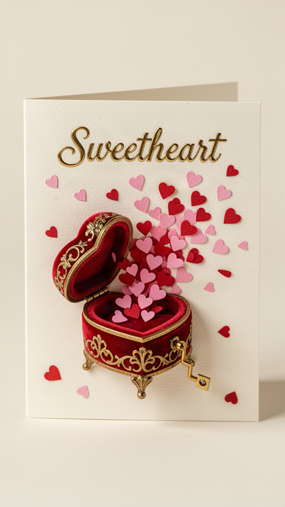 Velvet Music Box Valentine’s Day card