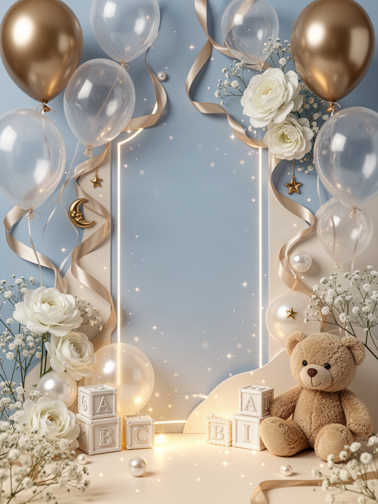 The Powder Blue baby shower invitation cover