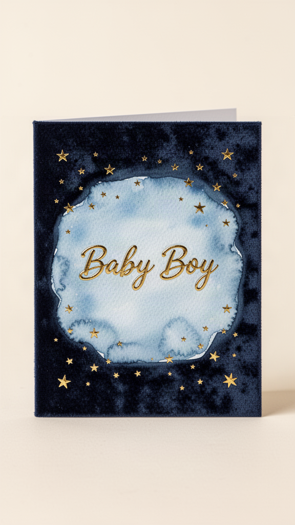 Starry Baby Boy Baby Shower card