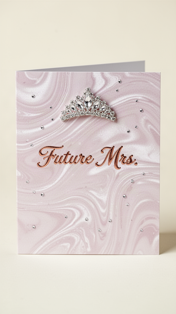 Ice Pink Crystal Tiara Bridal Shower card