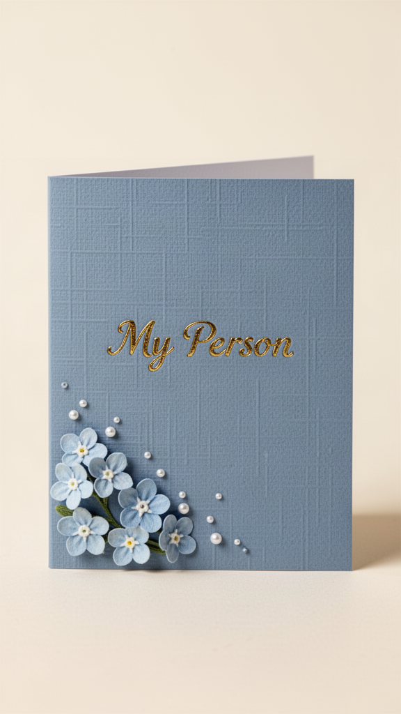 Forget-Me-Not Pearls Happy Anniversary card