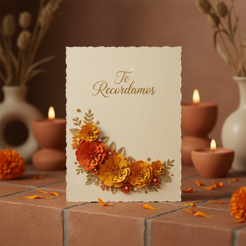 Terracotta Petals Día de los Muertos card
