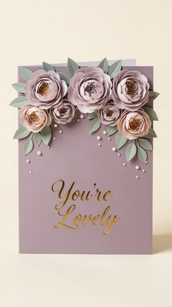 Lilac Peonies Just Because card
