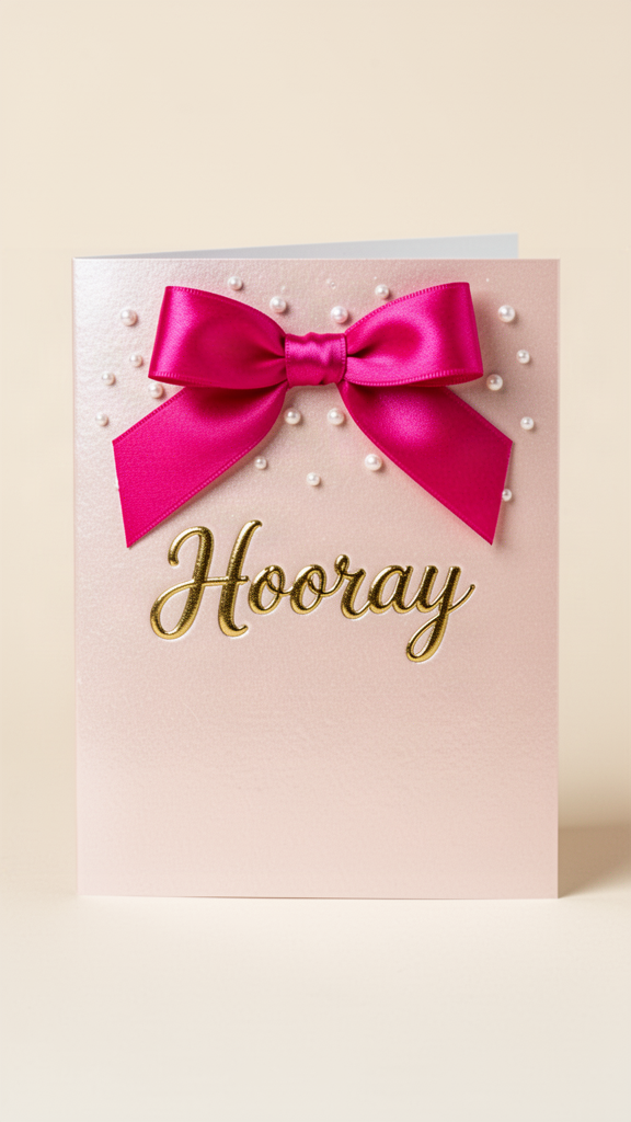 Bow & Pearls Happy Birthday, Girl card