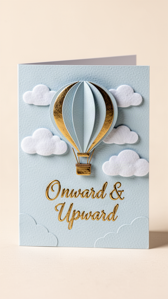 Sky Hot Air Balloon Graduation card