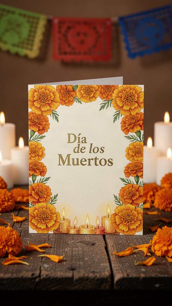 Marigold Ofrenda Día de los Muertos card
