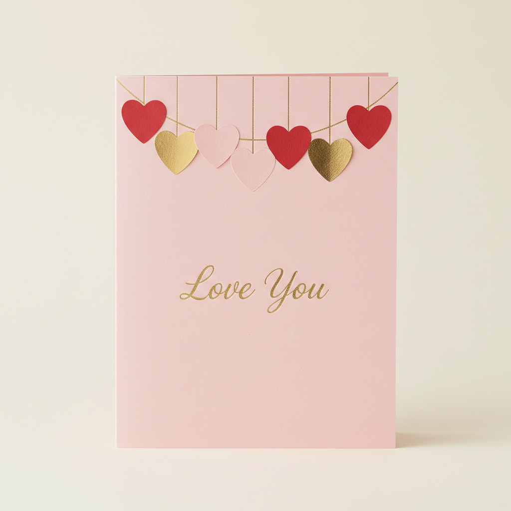 Heart Garland I Love You card