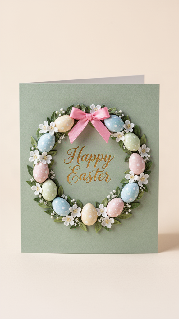 Easter Wreath Happy Easter card