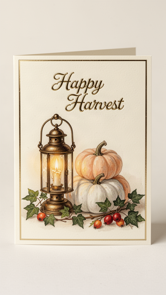Lantern Harvest Happy Halloween card