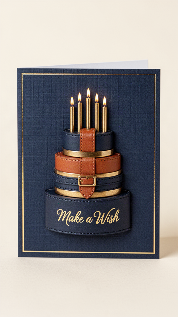 Navy & Cognac Tiers Happy Birthday, Husband card