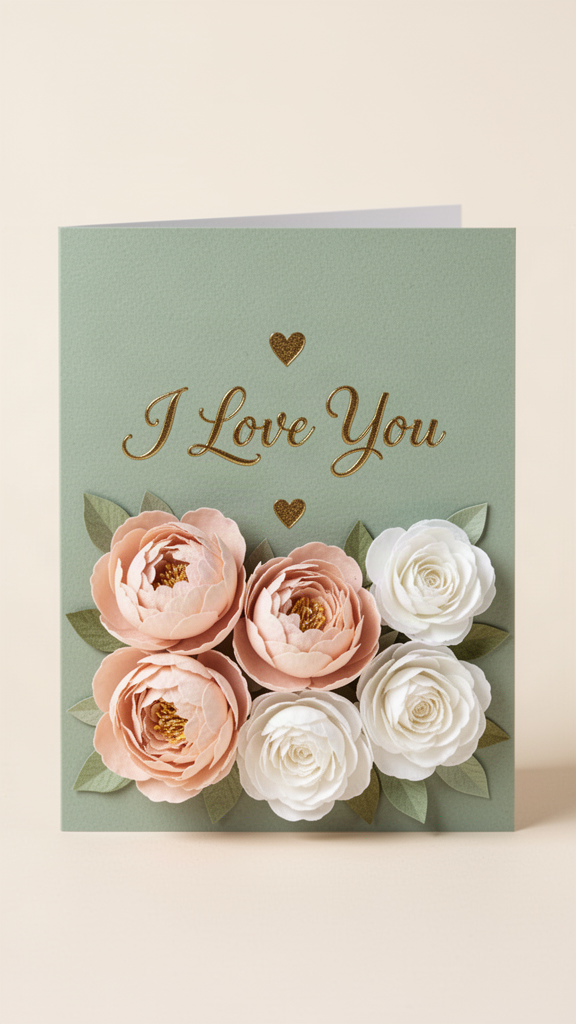 Peonies & Promises I Love You card