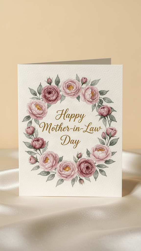 Garden Rose Wreath Mother-in-Law Day card