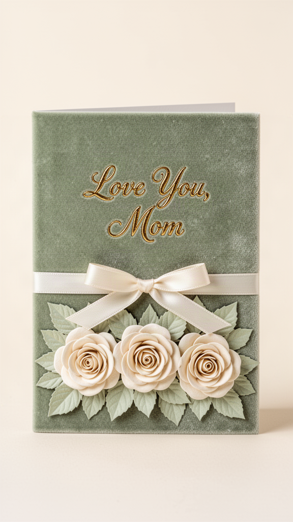 Sage Velvet Tea Roses Mother-in-Law Day card