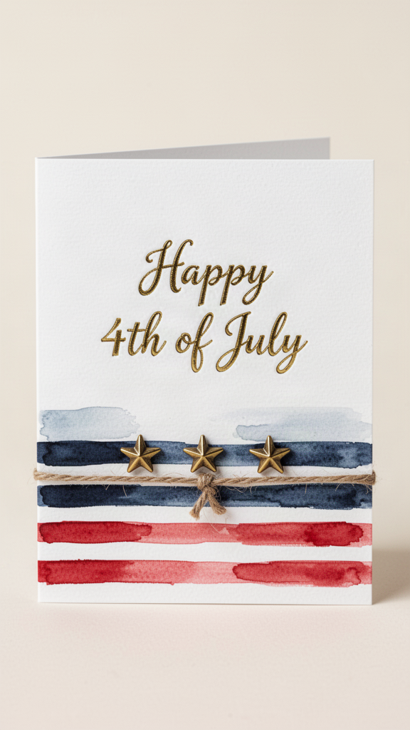 Brass & Stripes Happy 4th of July card