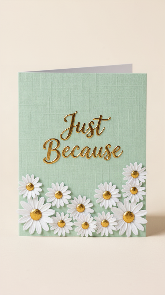 Mint Daisies Just Because card
