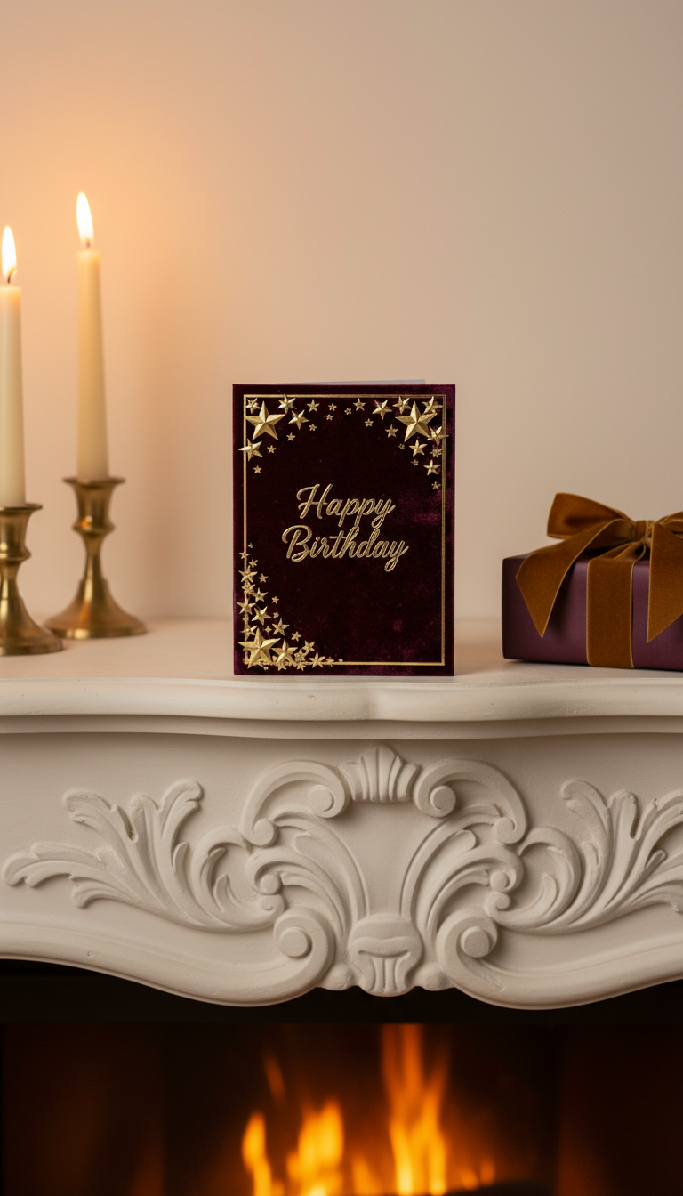 Velvet Starlight Happy Birthday card