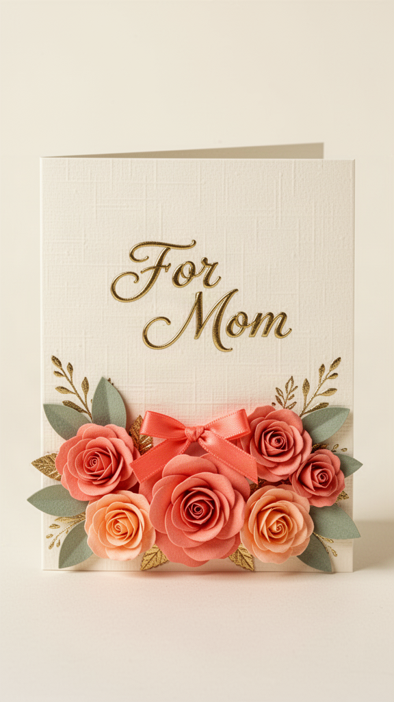 Coral Garden Roses Happy Mother’s Day card