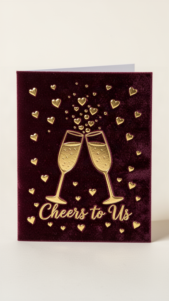 Merlot Champagne Toast Valentine’s Day card