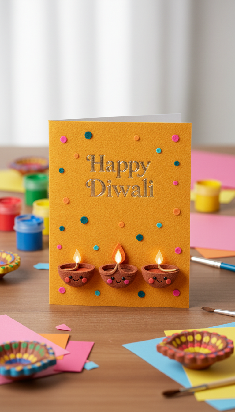 Little Diya Friends Happy Diwali card