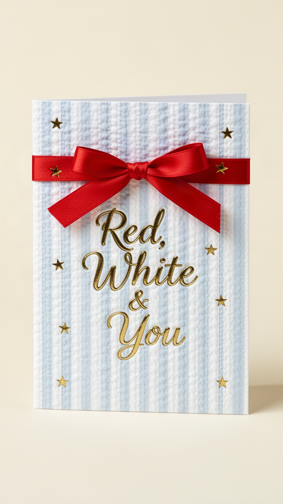 Seersucker Bow Happy 4th of July card