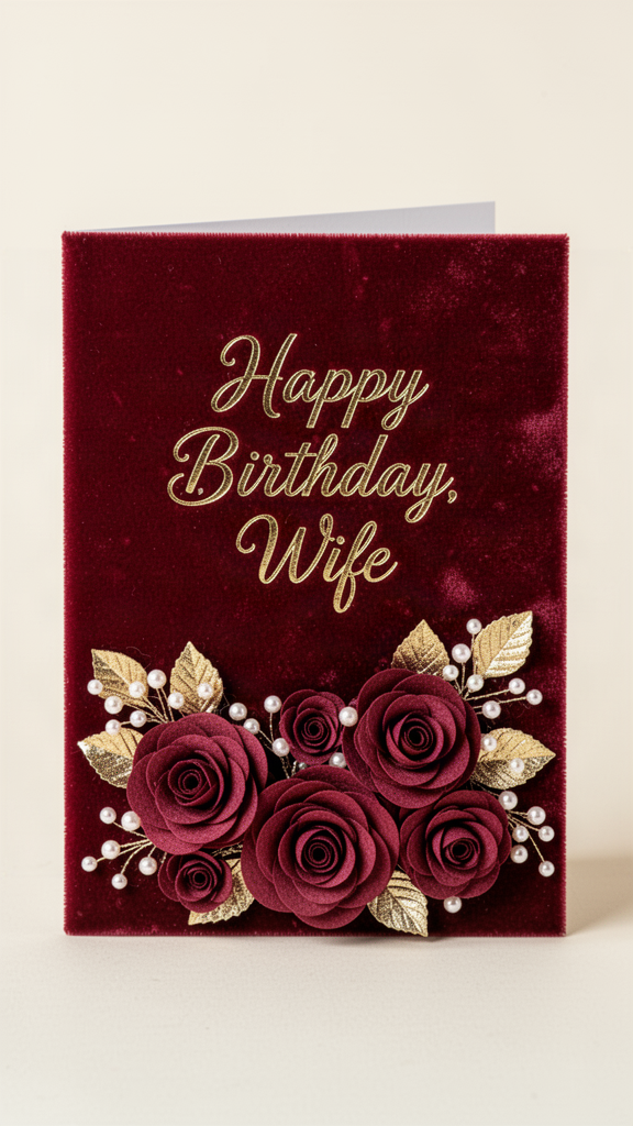 Garnet Velvet Happy Birthday, Wife card