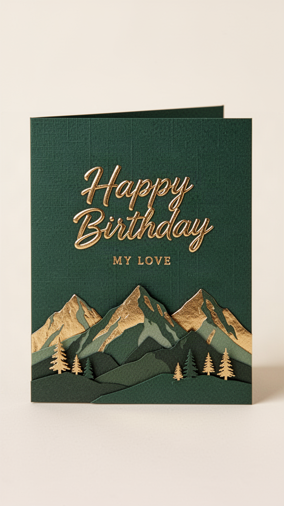 Forest Peaks Happy Birthday, Husband card